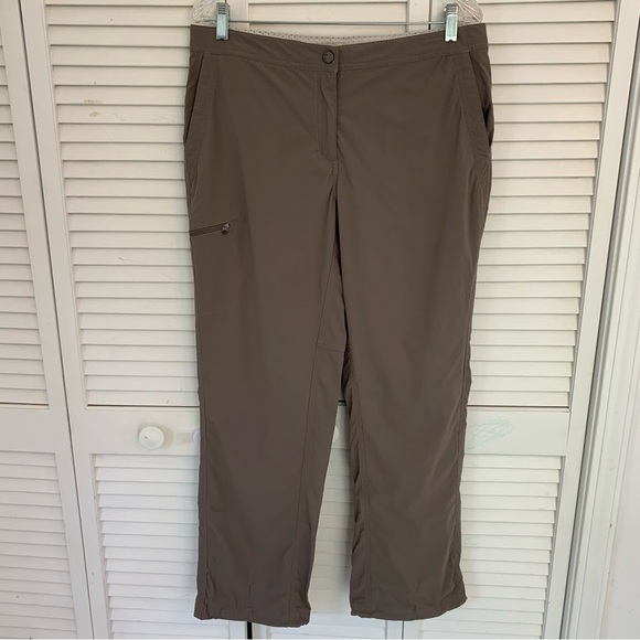 L.L.Bean Women’s Size 12 Comfort Trail Pants Ash Brown Mid-Rise Straight-Leg - Picture 1 of 16